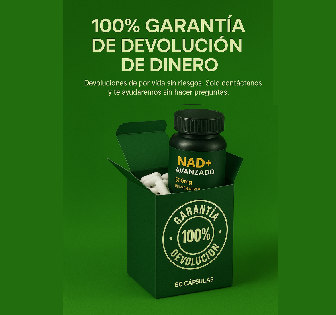 Ahora en una nueva presentación tu NAD+ Advanced con Resveratrol